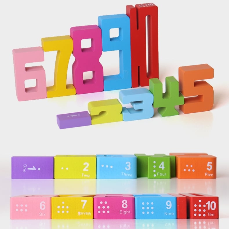 🏆LAST DAY SALE 49% OFF - 🎁 Wooden Number Building Block